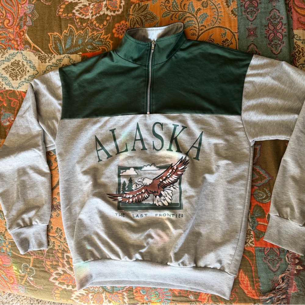 Alaska Last Frontier Quarter Zip up sweatshirt